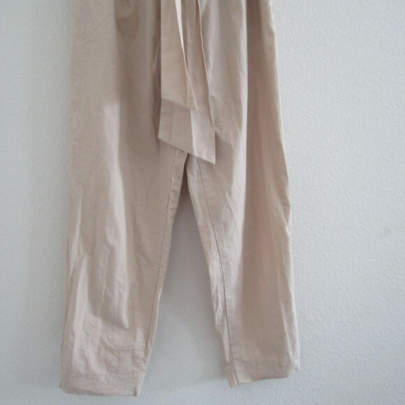 Zara Women's Paperbag Waist Casual Pants Small Cream - Picture 3 of 10